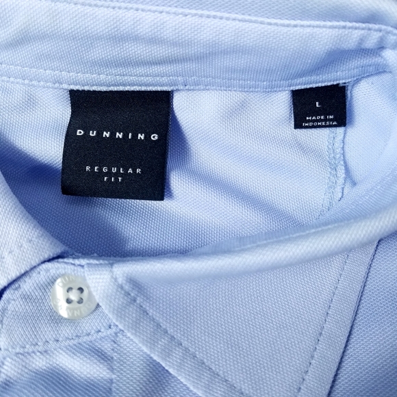 Dunning Men's polo shirts short sleeve collared Regular Fit size L - Picture 3 of 8